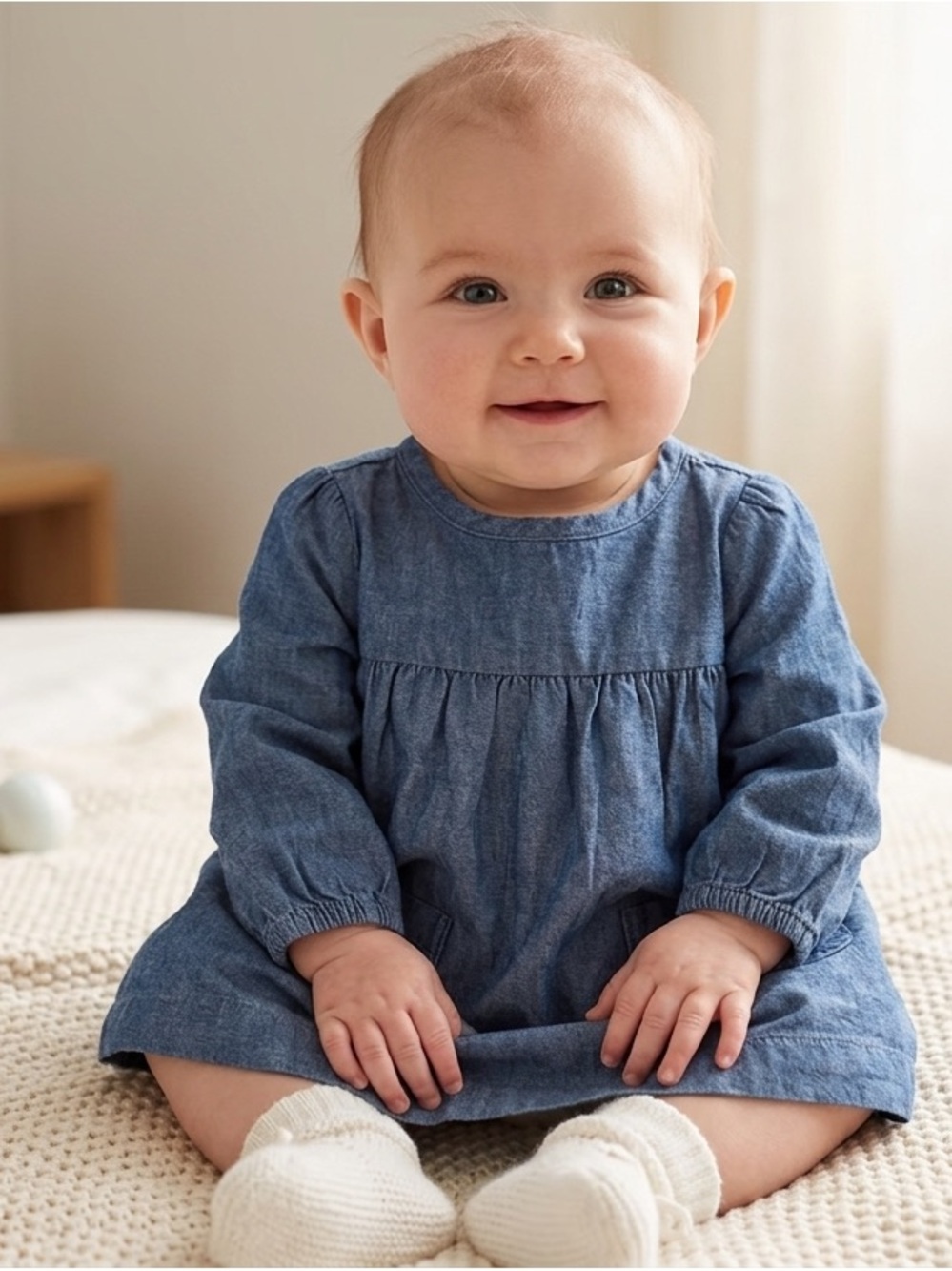 Carter's Indigo Chambray Baby Dress SZ 9M